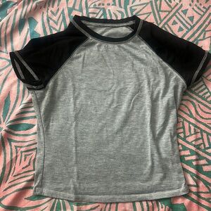 Gray and Black Crop Top